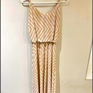 Beautiful silk pink n white maxi dress